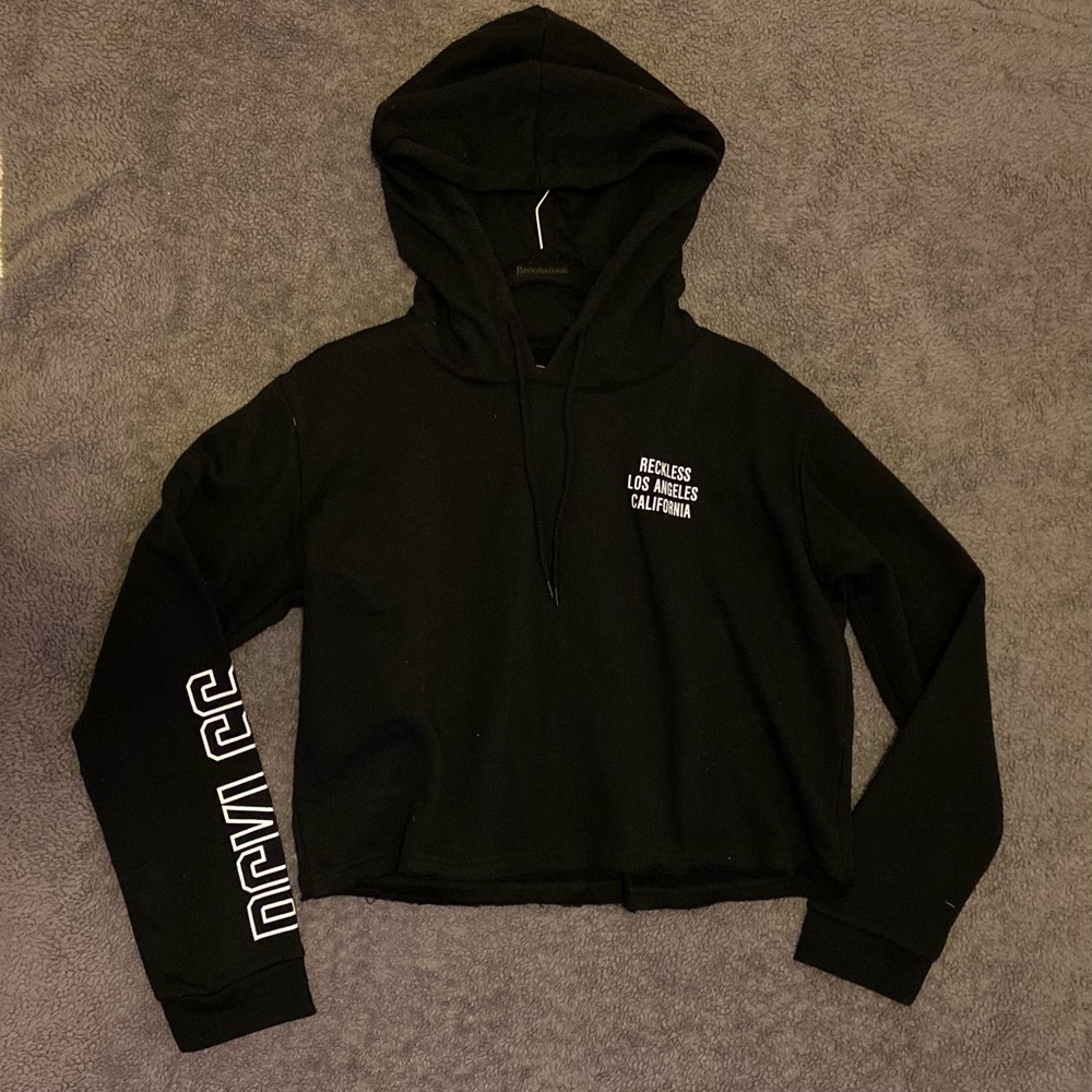 Young & Reckless Black Cropped Sweatshirt NWT